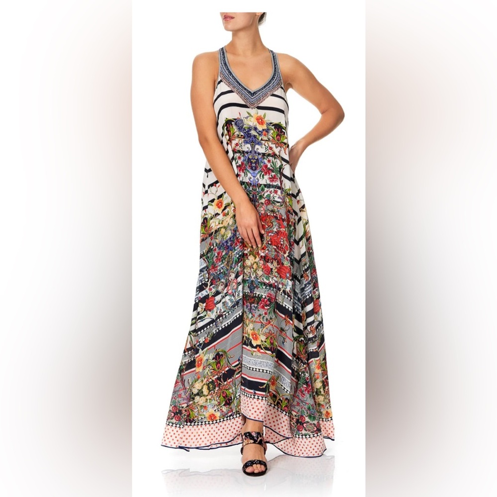 NWT CAMILLA Joie De Vivre V neck racerback dress size medium